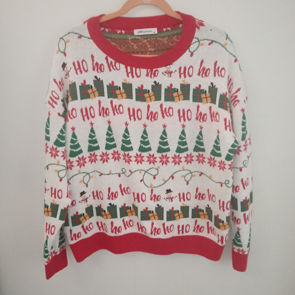 LCW Festive Holiday Cotton Office Party Ugly Christmas Sweater Size XL